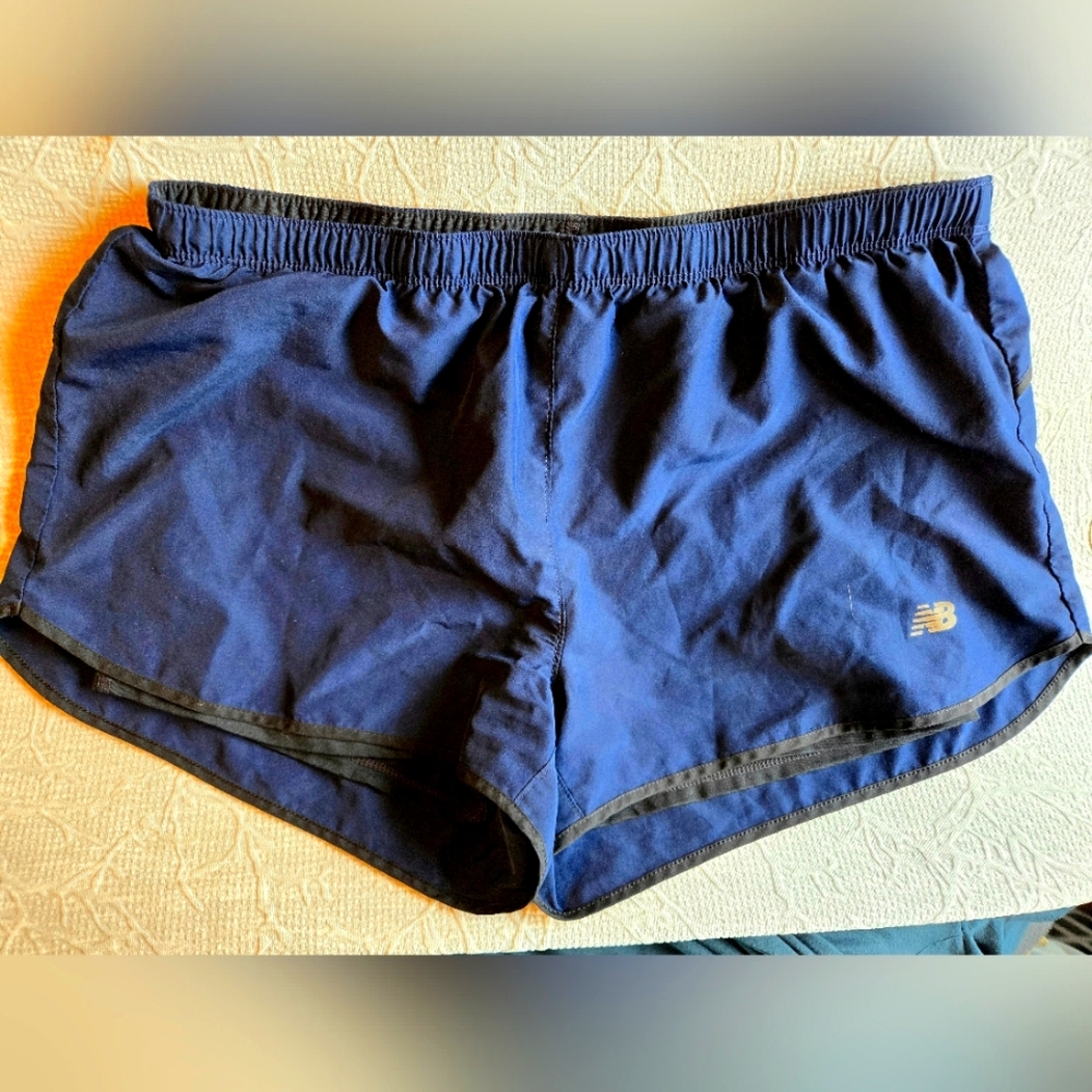 Navy Blue New Balance Running Shorts with Spandex Lining